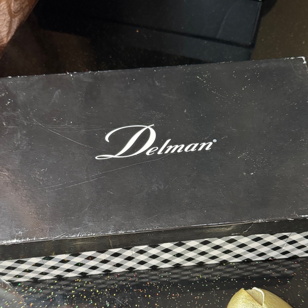 Delman Gold Open-Toe Heels - Picture 7 of 11